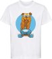 Preview: i239 Kinder Skater Hunde T-Shirt weiss