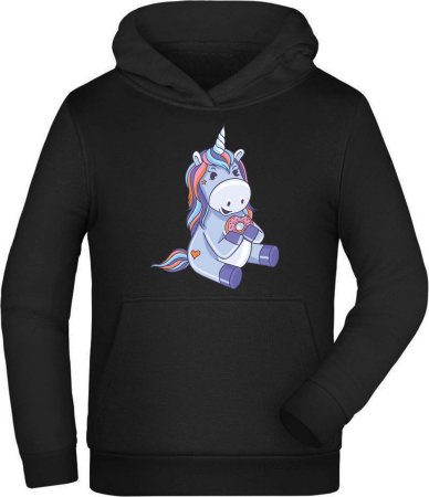 Hoodie Kinder Kapuzensweater Donut essendes Einhorn