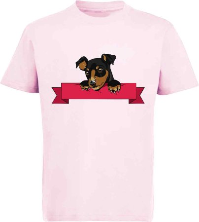 i213 Kinder Hunde T-Shirt rosa