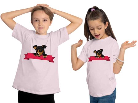 i213 Kinder Hunde T-Shirt rosa
