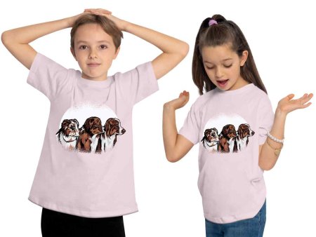 i214 Kinder Hunde T-Shirt rosa