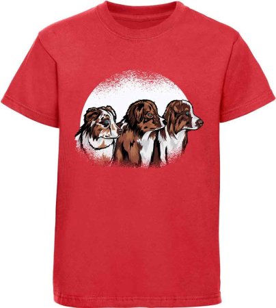 i214 Kinder Hunde T-Shirt rot