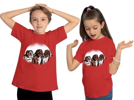 i214 Kinder Hunde T-Shirt rot