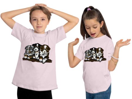 i215 Kinder Hunde T-Shirt rosa