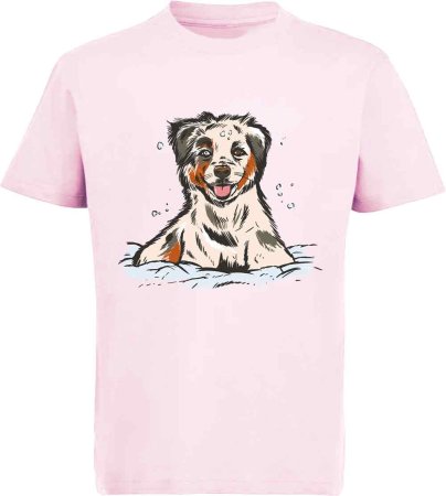i216 Kinder Hunde T-Shirt rosa