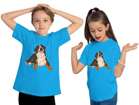 i218 Kinder Hunde T-Shirt aqua blau