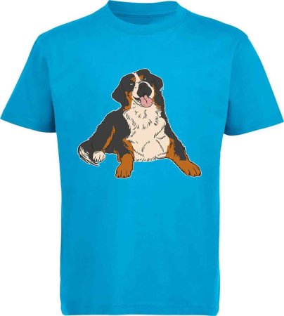 i218 Kinder Hunde T-Shirt aqua blau