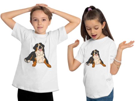 i218 Kinder Hunde T-Shirt weiss