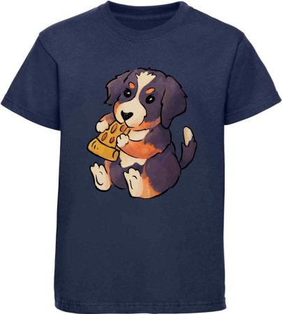 i219 Kinder Hunde T-Shirt navy blau