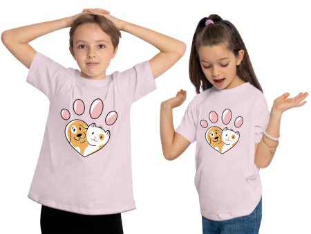 i223 Kinder Hunde T-Shirt rosa