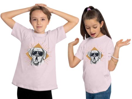 i224 Kinder Hunde T-Shirt rosa
