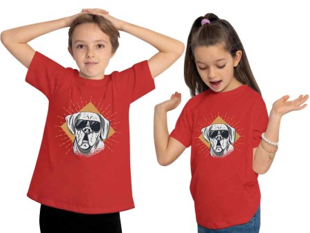 i224 Kinder Hunde T-Shirt rot