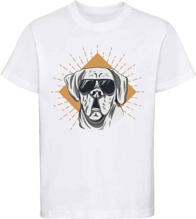 i224 Kinder Hunde T-Shirt weiss