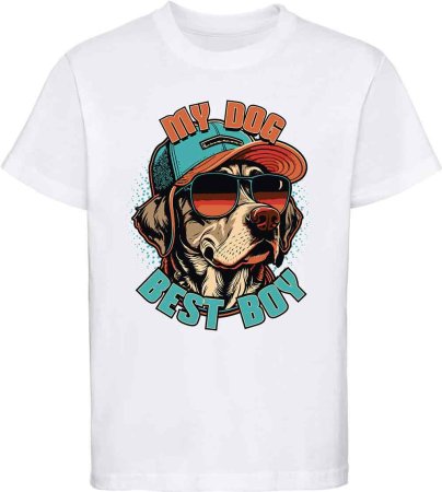 i225 Kinder Hunde T-Shirt weiss