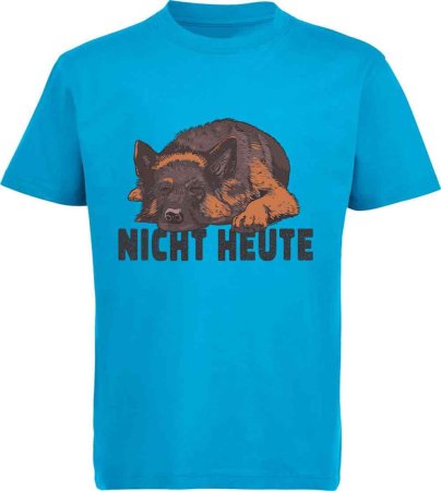 i233 Kinder Hunde T-Shirt aqua blau