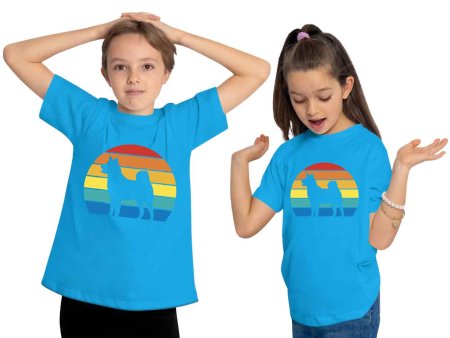 i236 Kinder Hunde T-Shirt aqua blau