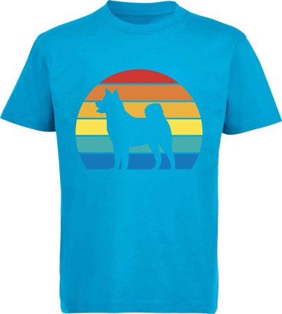 i236 Kinder Hunde T-Shirt aqua blau