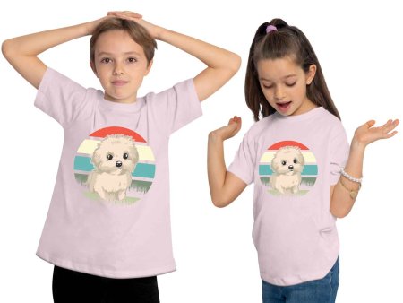 i242 Kinder Hunde T-Shirt rosa