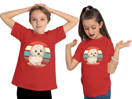 i242 Kinder Hunde T-Shirt rot