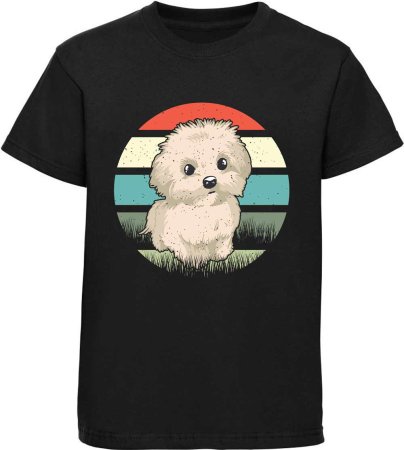 i242 Kinder Hunde T-Shirt schwarz