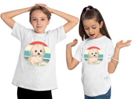 i242 Kinder Hunde T-Shirt weiss