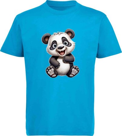 i277 Kinder Wildtier T-Shirt aqua blau
