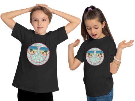 i296 Kinder Smiley T-Shirt schwarz