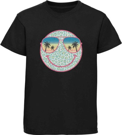 i296 Kinder Smiley T-Shirt schwarz