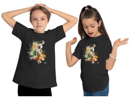 i474 Kinder Fussball T-Shirt schwarz