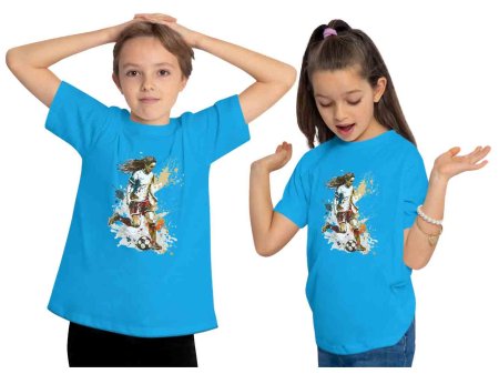 i478 Kinder Fussball T-Shirt aqua blau