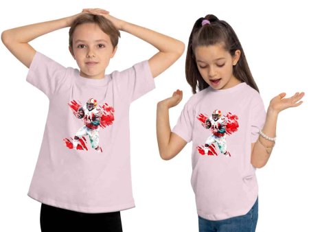 i489 Kinder American Football T-Shirt rosa
