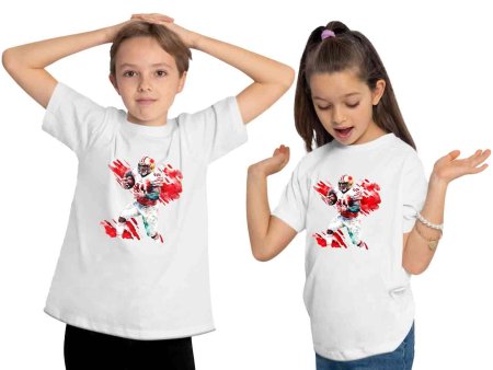 i489 Kinder American Football T-Shirt weiss