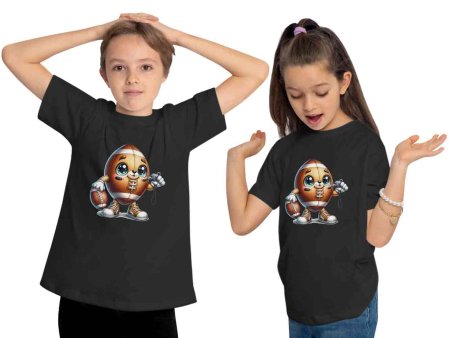 i496 Kinder American Football T-Shirt schwarz
