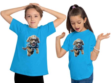 i498 Kinder American Football T-Shirt aqua blau