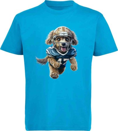 i498 Kinder American Football T-Shirt aqua blau
