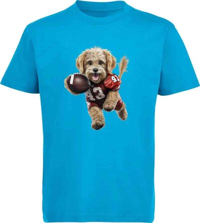 i499 Kinder American Football T-Shirt aqua blau