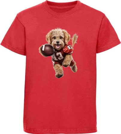 i499 Kinder American Football T-Shirt rot