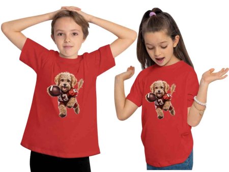 i499 Kinder American Football T-Shirt rot