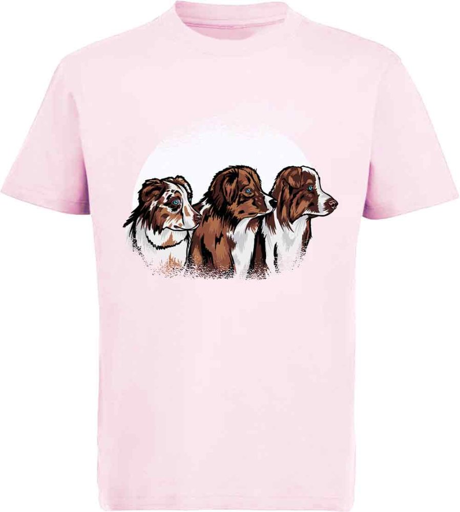 i214 Kinder Hunde T-Shirt rosa
