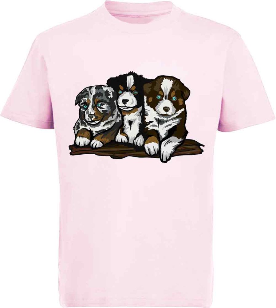 i215 Kinder Hunde T-Shirt rosa