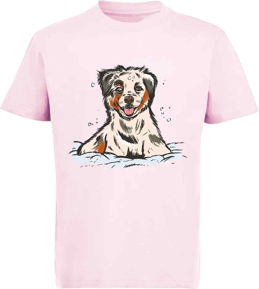 i216 Kinder Hunde T-Shirt rosa