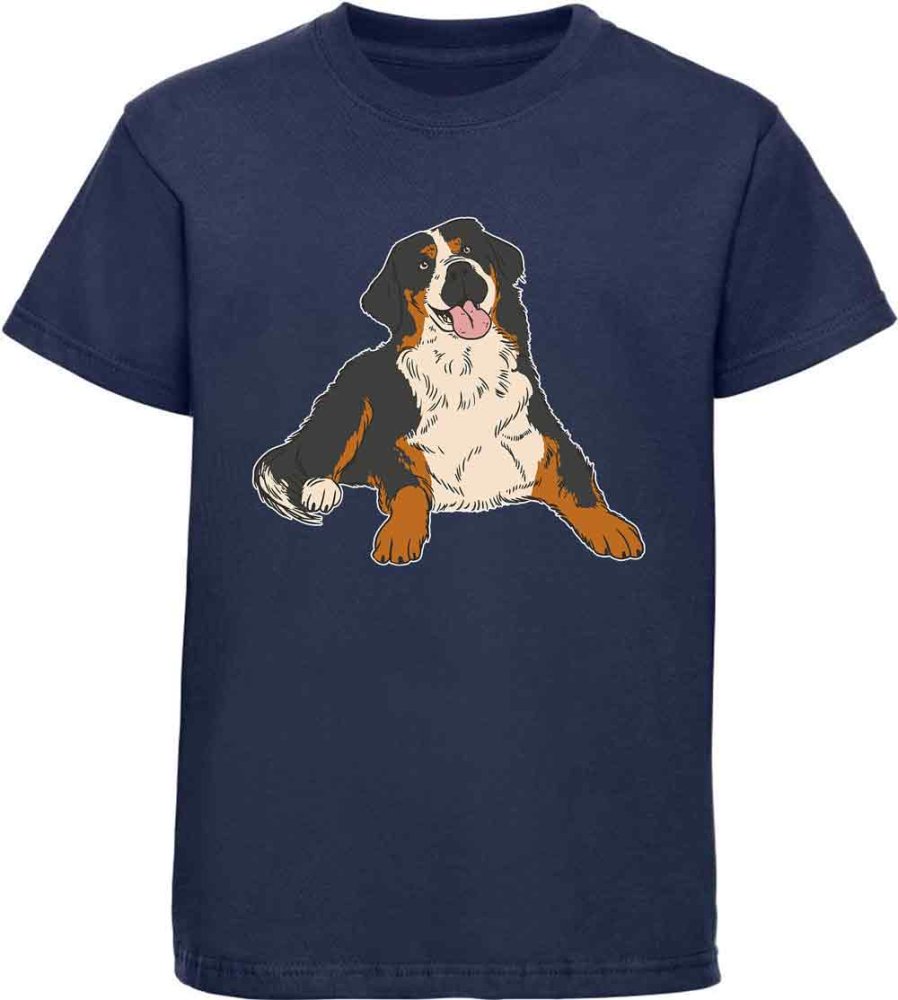 i218 Kinder Hunde T-Shirt navy blau