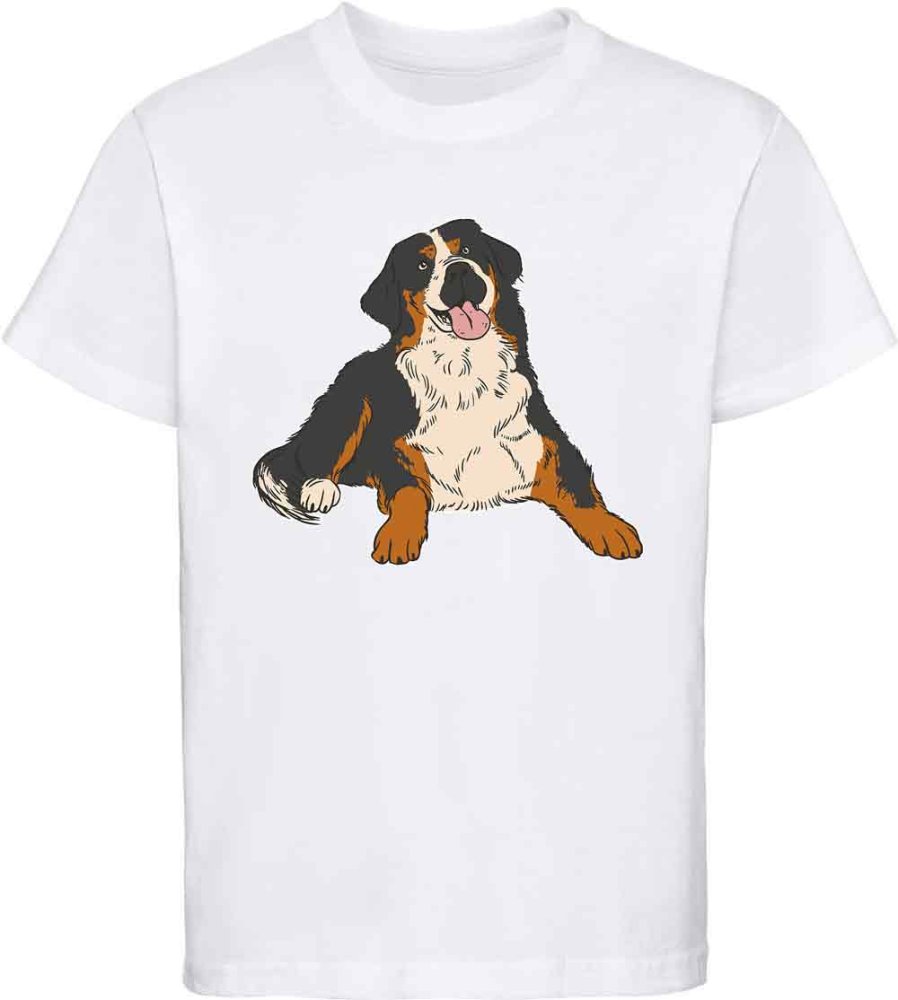 i218 Kinder Hunde T-Shirt weiss