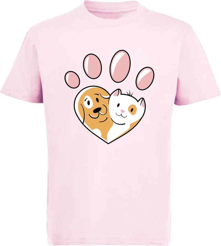 i223 Kinder Hunde T-Shirt rosa