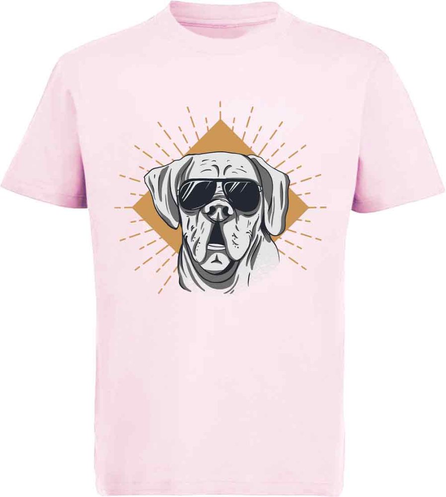 i224 Kinder Hunde T-Shirt rosa