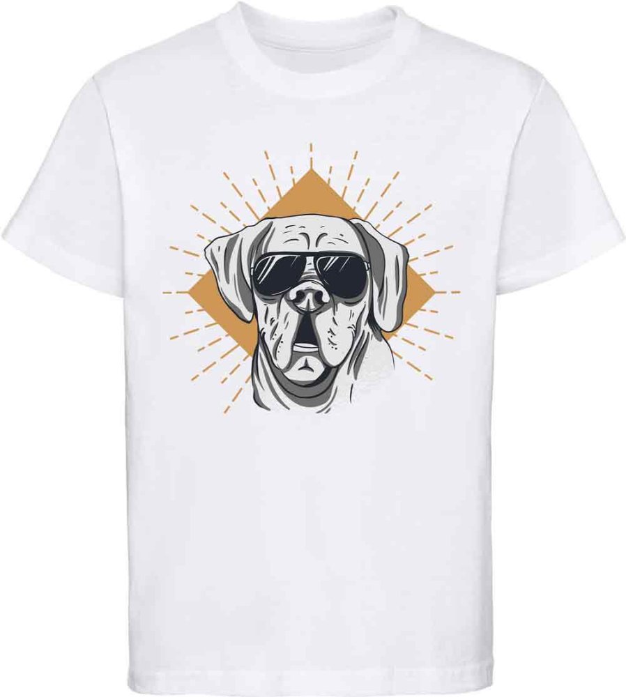 i224 Kinder Hunde T-Shirt weiss