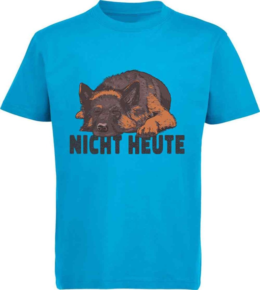 i233 Kinder Hunde T-Shirt aqua blau