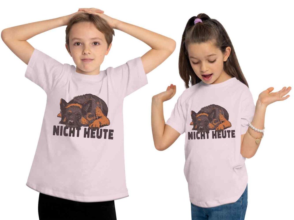 i233 Kinder Hunde T-Shirt rosa