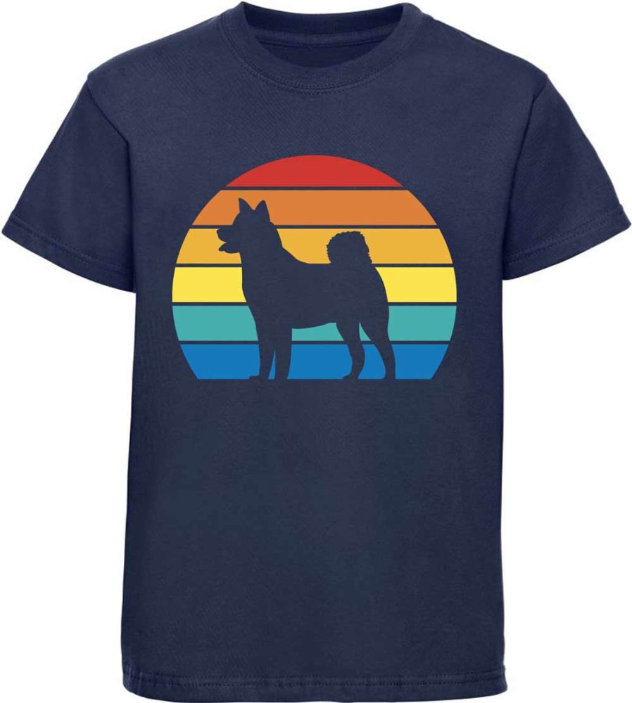 i236 Kinder Hunde T-Shirt navy blau