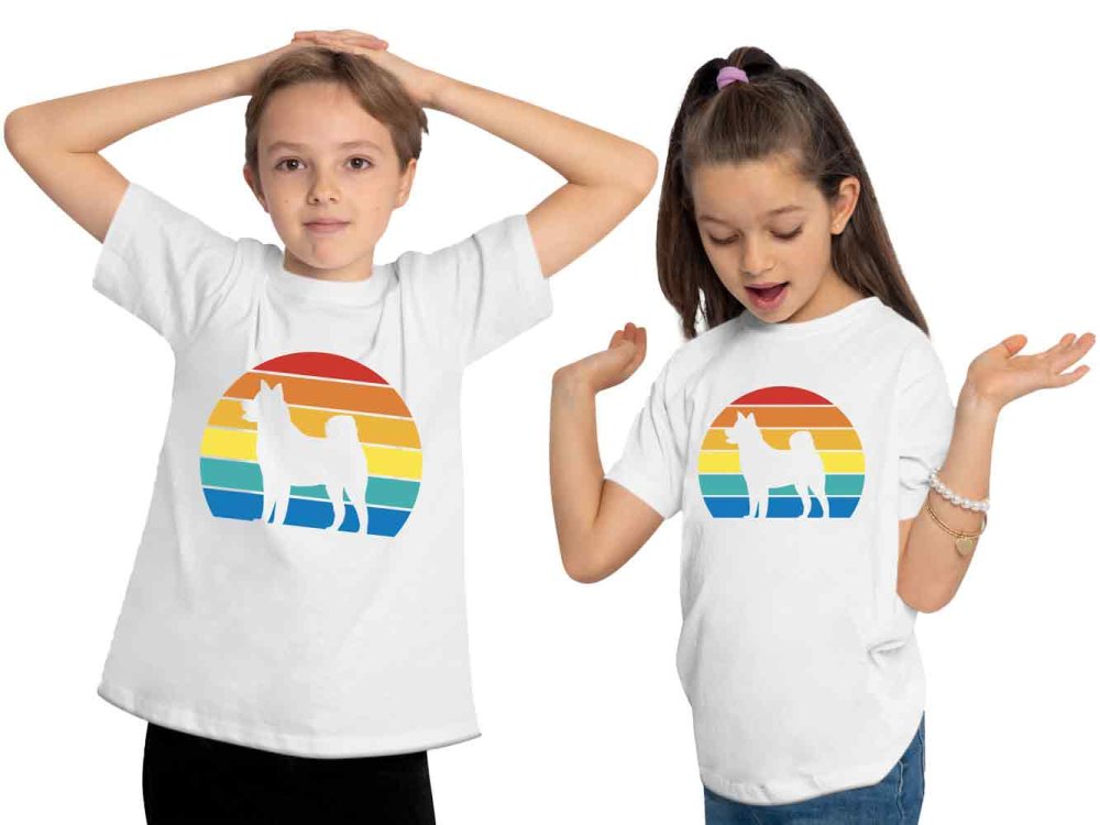 i236 Kinder Hunde T-Shirt weiss